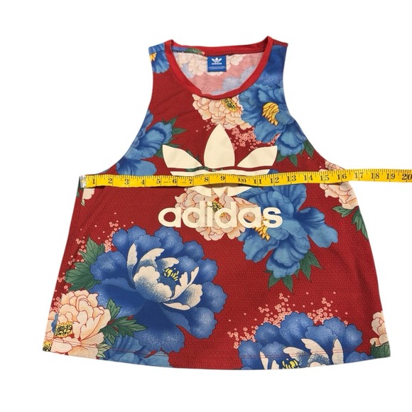 Adidas Originals x Farm Rio Small Tank Top Trefoil Logo Floral Red Tropical - Picture 6 of 6